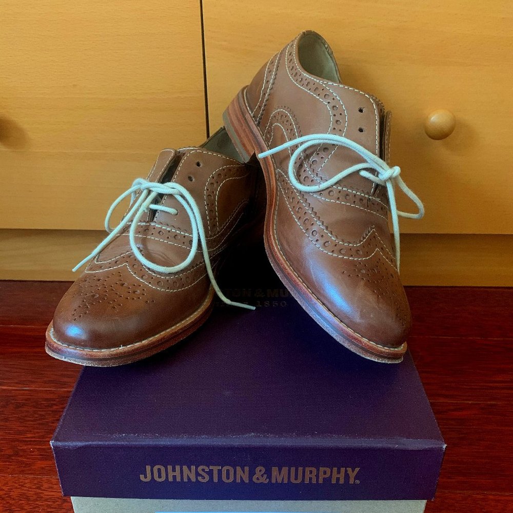 Johnston & Murphy calfskin leather wingtips 7.5